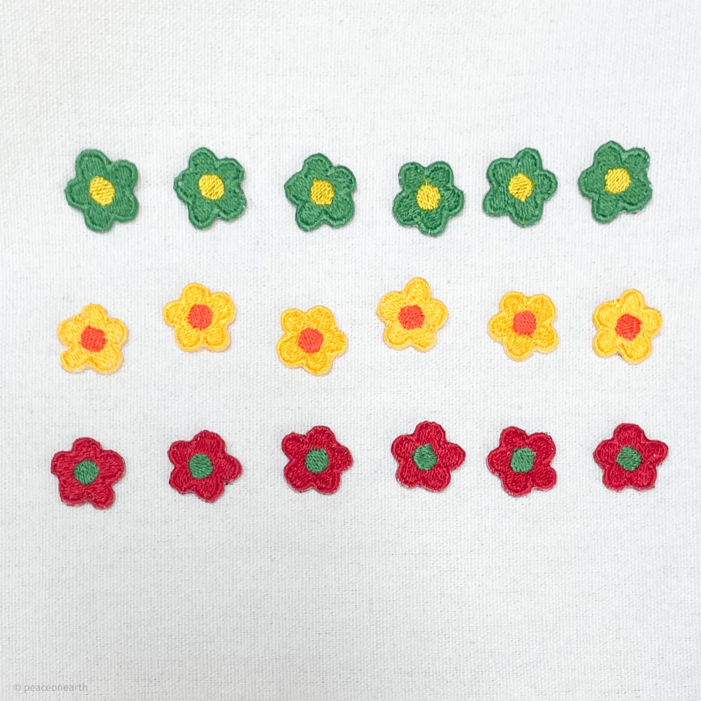 ★New★【18枚セット】花モチーフ　刺繍ミニアイロンワッペン　アップリケ　