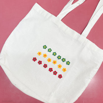 ★New★【18枚セット】花モチーフ　刺繍ミニアイロンワッペン　アップリケ　