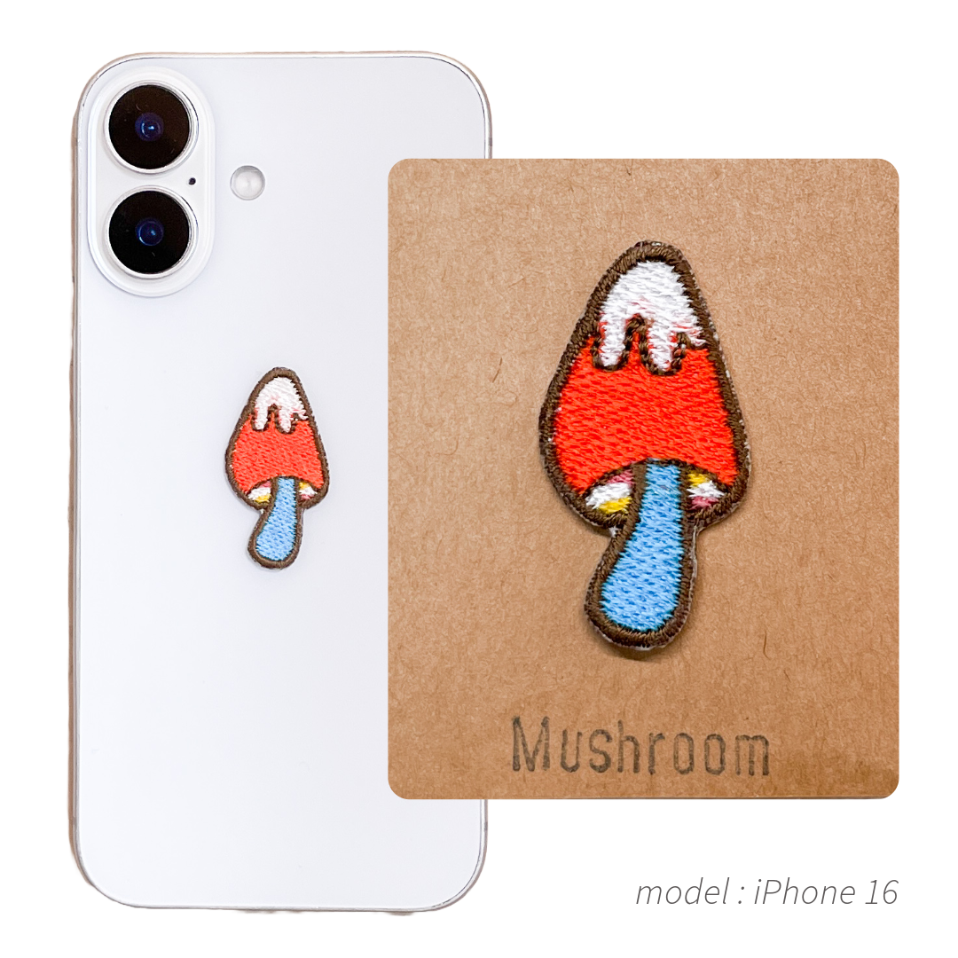 【１枚】きのこ ワッペン アップリケ - Mushrooms  -