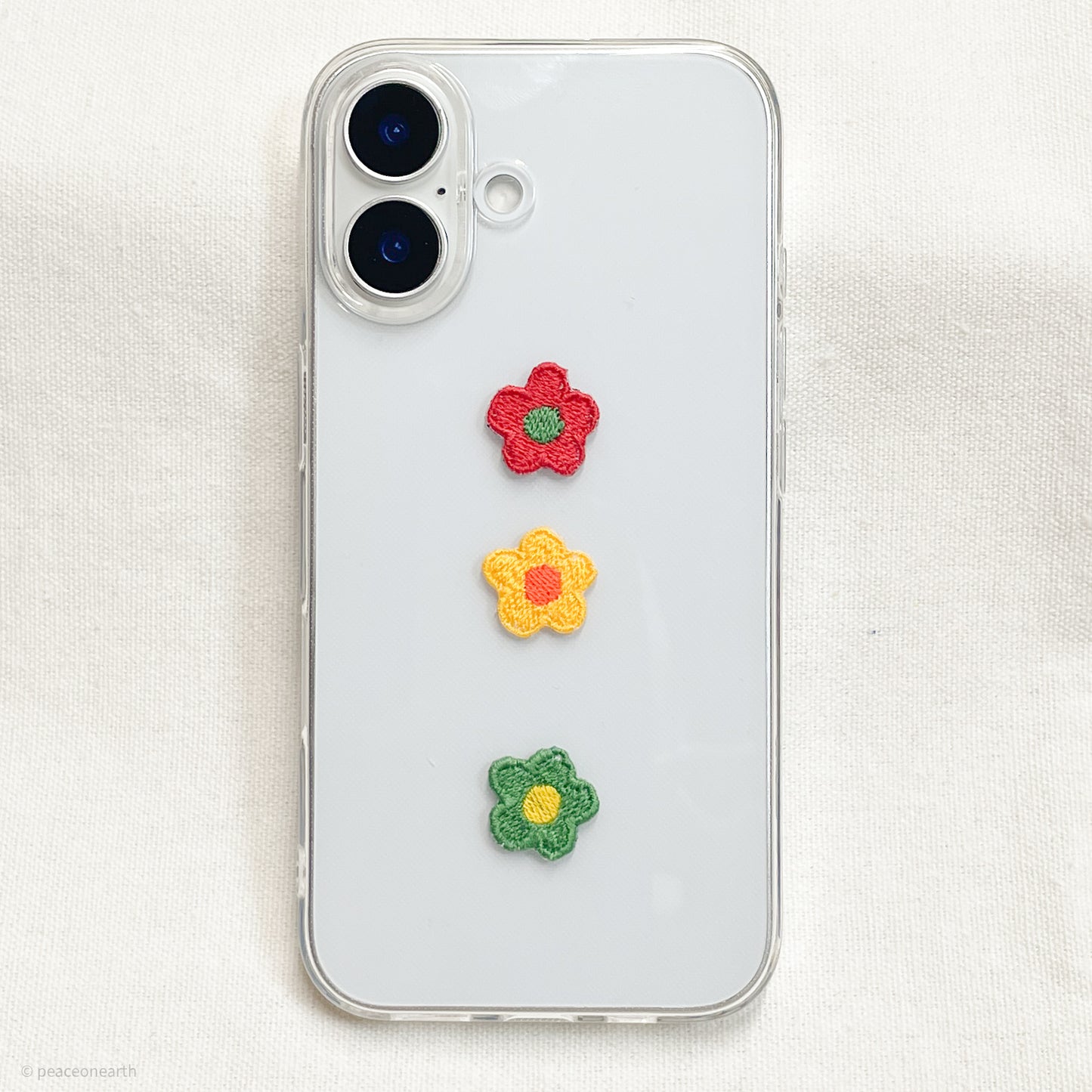 ★New★【18枚セット】花モチーフ　刺繍ミニアイロンワッペン　アップリケ　
