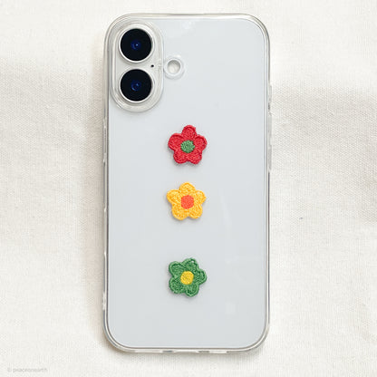 ★New★【18枚セット】花モチーフ　刺繍ミニアイロンワッペン　アップリケ　