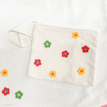 ★New★【18枚セット】花モチーフ　刺繍ミニアイロンワッペン　アップリケ　