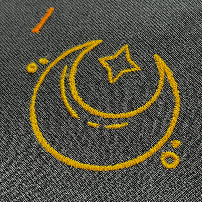 天空　月　三日月　スピリチュアル　シンボル   単品　刺繍データ販売 moon1